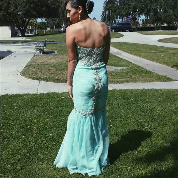 Mint Sequin Prom Dress
